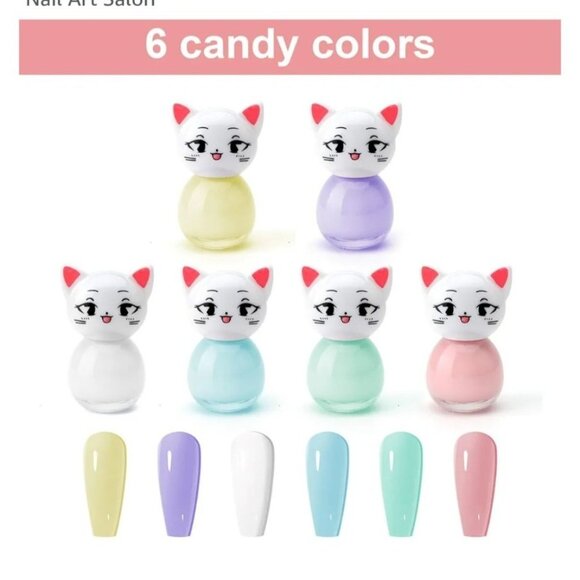 2 Pkg Bundle Non-Toxic Peel-Off Water-Based Nail Polish Set Kids & Women - Picture 2 of 11